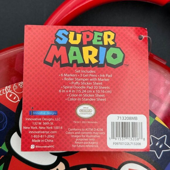Super Mario Coloring Activity Set With Red Plastic Carry Case Nintendo - Picture 5 of 5
